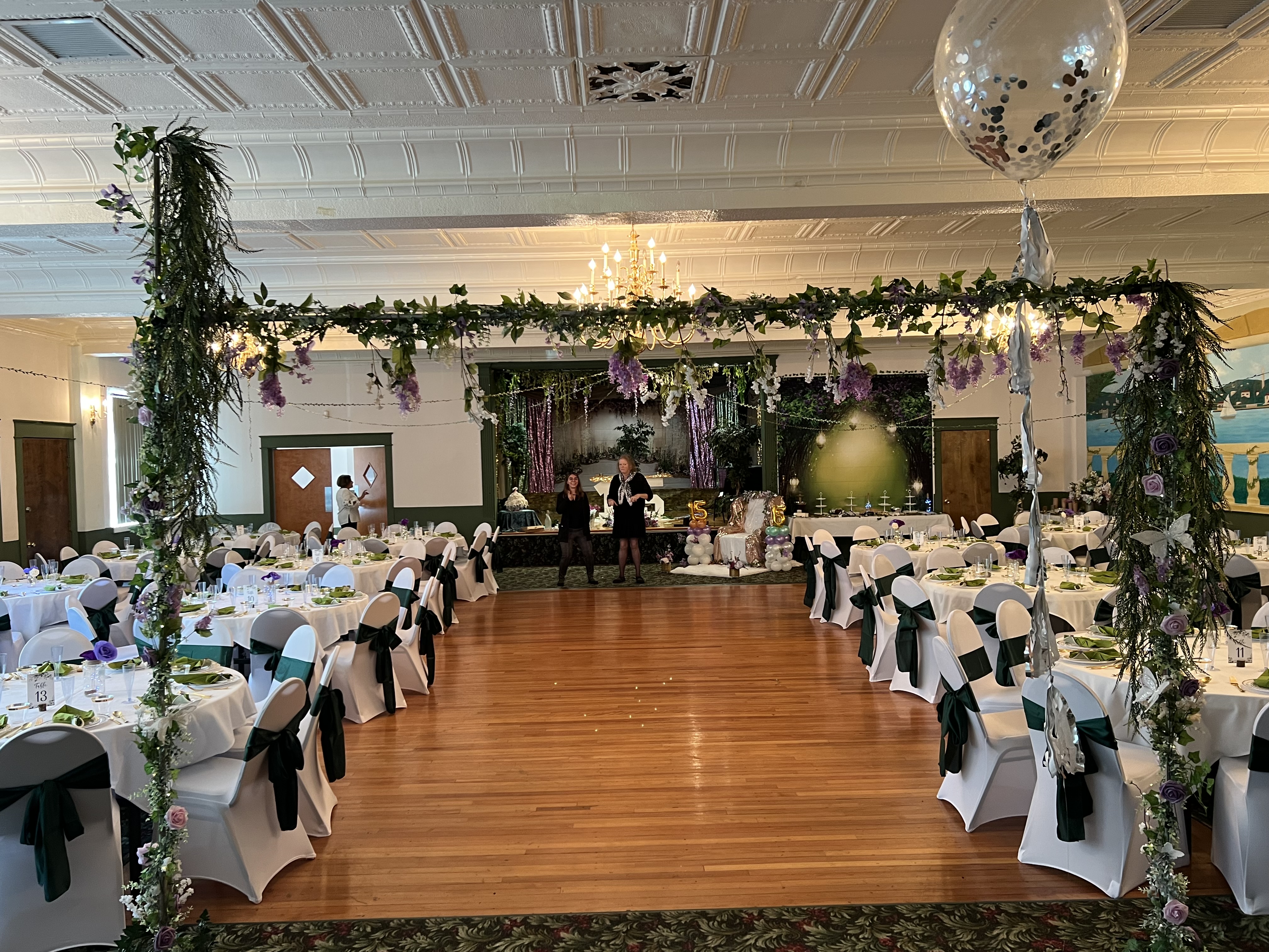 Private rental room with tables set